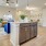 a kitchen with a wood floor