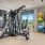a gym with exercise equipment